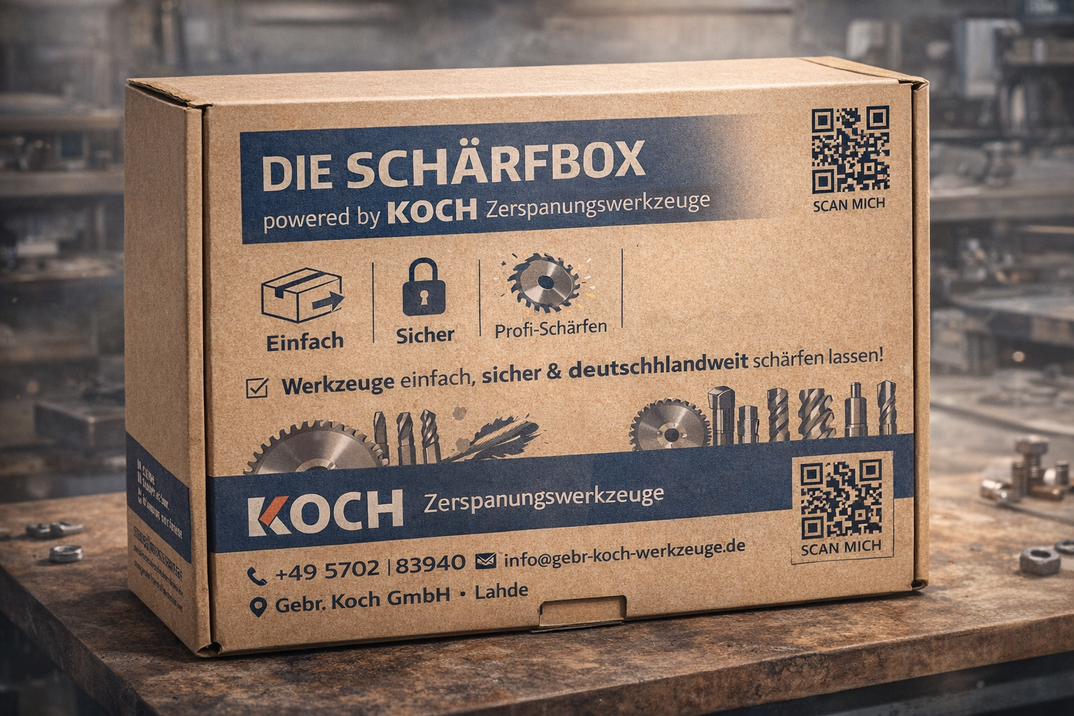 2025-12-18- Schärfbox powerd by Koch Schärfbox von Gebr. Koch GmbH, unkompliziert, schnell zuverlässig Werkzeuge schärfen deutschlandweit